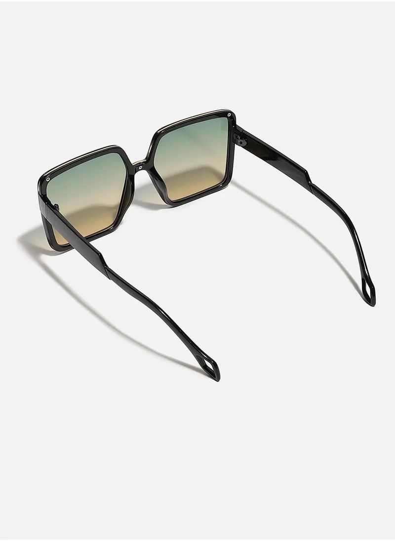 Haute Sauce Tinted Lens Black Frame Oversized Sunglass