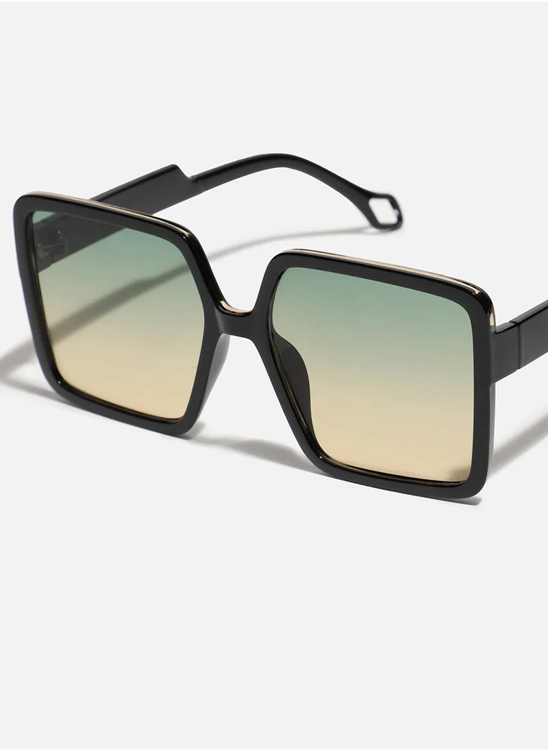 Haute Sauce Tinted Lens Black Frame Oversized Sunglass