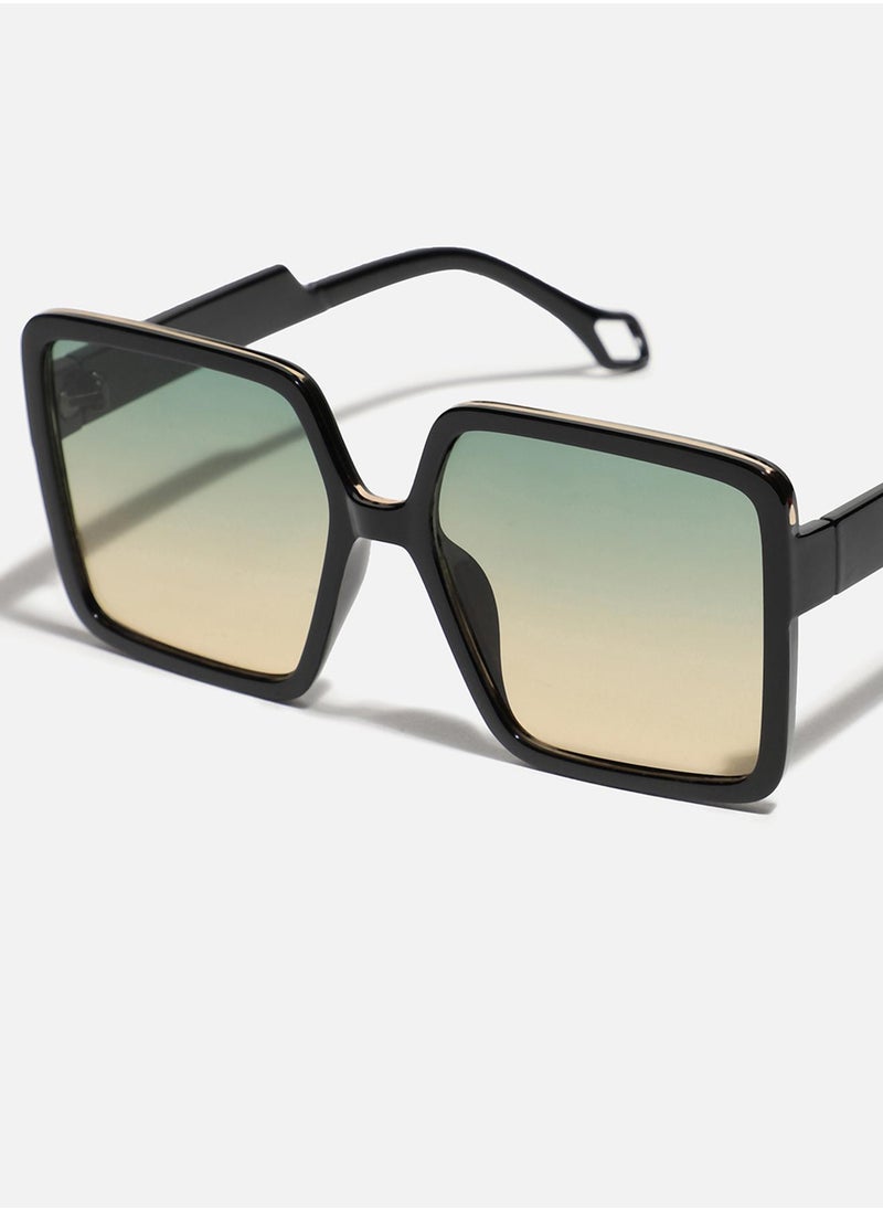 Haute Sauce Tinted Lens Black Frame Oversized Sunglass  - Image 4
