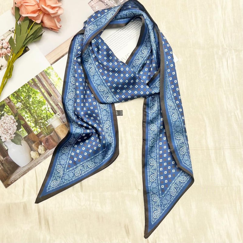 Julunar Hair Scarf for Women Silky Long Neck Head Scarves Purse Bag Scarfs for Handbag Satin Headscarf - Image 3
