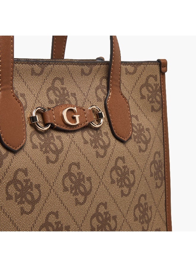 GUESS-IZZY TOP ZIP SHOULDELTL-LATTE LOGO-Q1-JD25 - Image 4