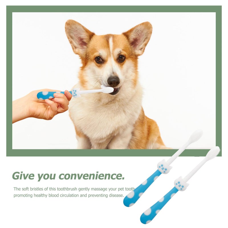 Soft Bristle Dual Sided Pet Toothbrush For Dogs Cats Oral Care Portable Reusable Teeth Cleaning Tool - Image 5