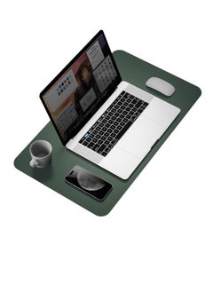 M MIAOYAN Leather desk pad protective cover, office desk pad, large mouse pad, non-slip PU leather desk pad, laptop desk pad, waterproof office writing pad, suitable for office and home (green, 100cm*40cm)  - Image 1