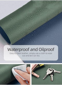 M MIAOYAN Leather desk pad protective cover, office desk pad, large mouse pad, non-slip PU leather desk pad, laptop desk pad, waterproof office writing pad, suitable for office and home (green, 100cm*40cm)  - Image 3