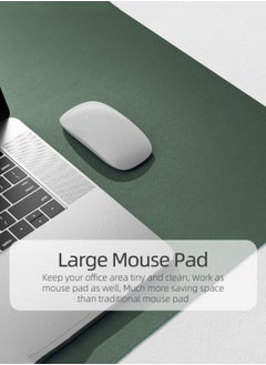 M MIAOYAN Leather desk pad protective cover, office desk pad, large mouse pad, non-slip PU leather desk pad, laptop desk pad, waterproof office writing pad, suitable for office and home (green, 100cm*40cm)  - Image 4