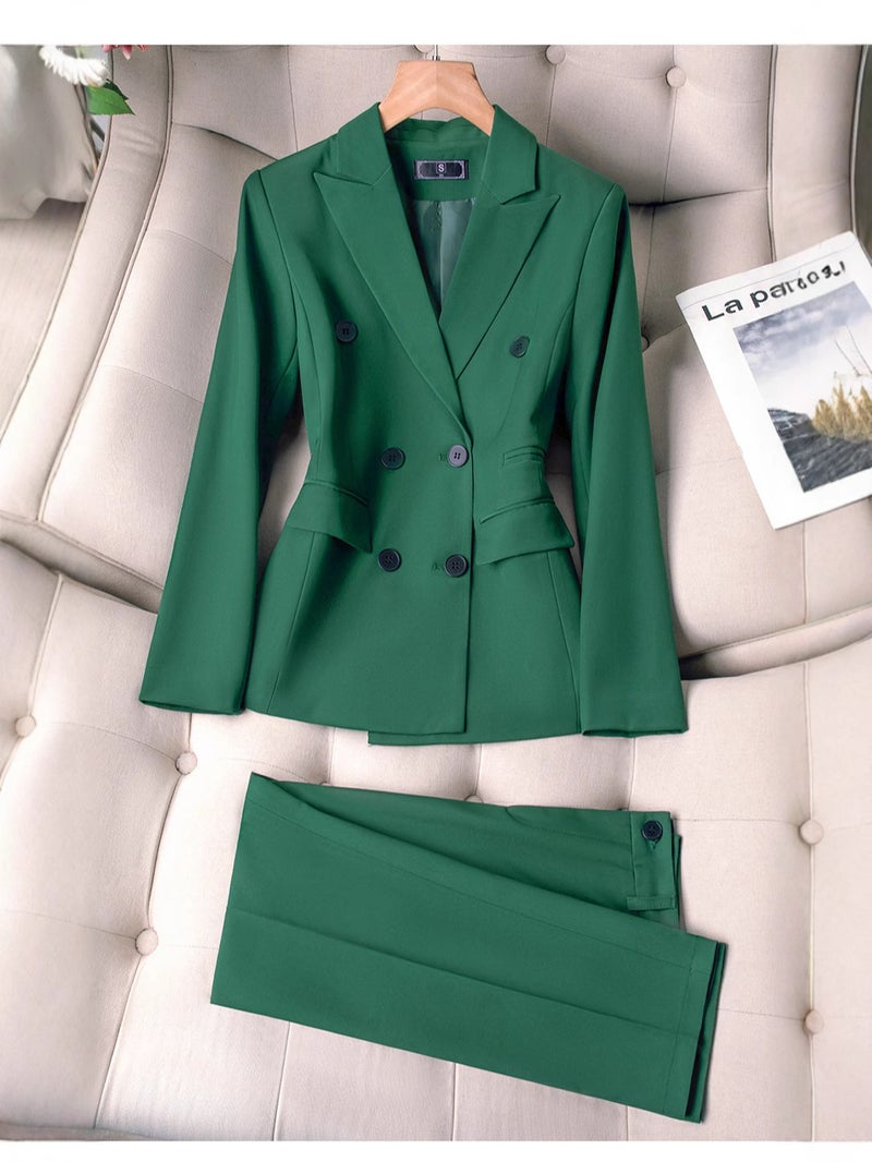 Supply Women'S Formal Pants Suit Set Women'S Blue Pink Yellow Business Workwear 2-Piece Suit - Image 5