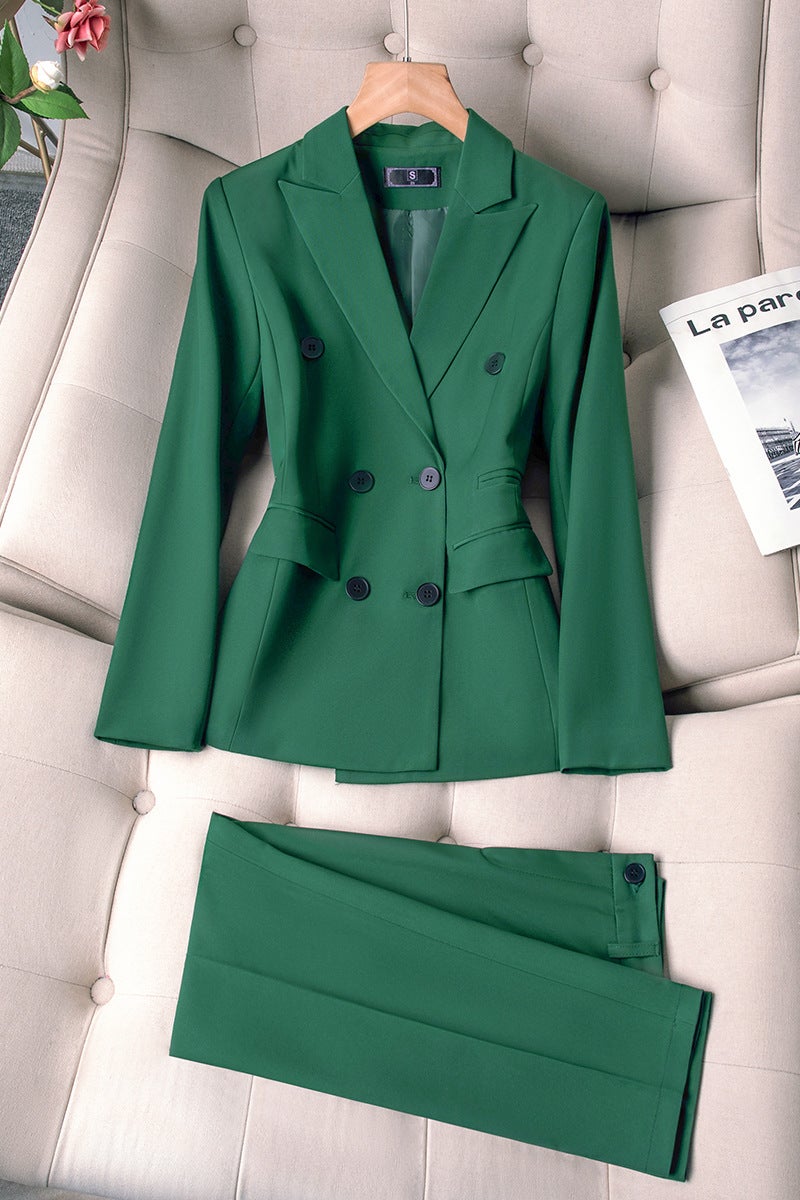 Supply Women'S Formal Pants Suit Set Women'S Blue Pink Yellow Business Workwear 2-Piece Suit - Image 1