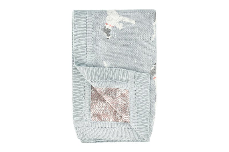 Creative Co-Op DF2527 40" L x 32" W Cotton Knit Baby Dog Blanket, Blue, Small - Image 5