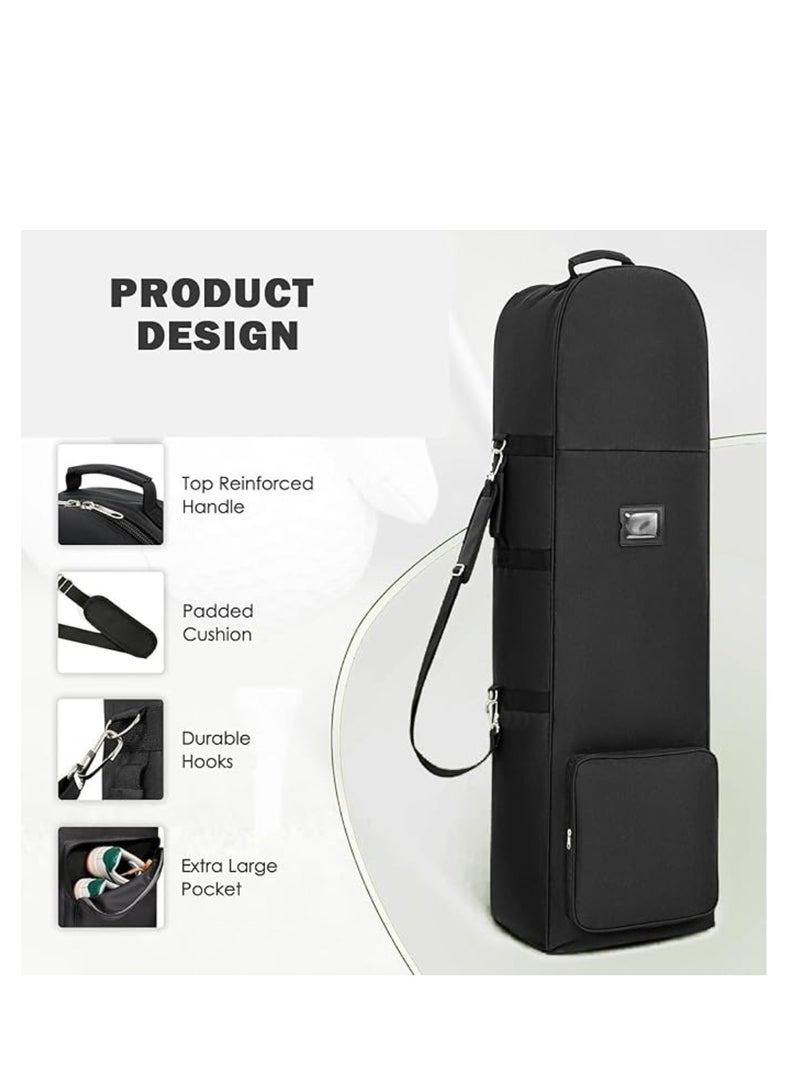 Generic Golf Travel Bag with Wheels Foldable Portable Golf Club Case Durable 630D Nylon Fabric Universal Size With Removable Shoulder Strap Suitable for Airline Travel Black  - Image 4