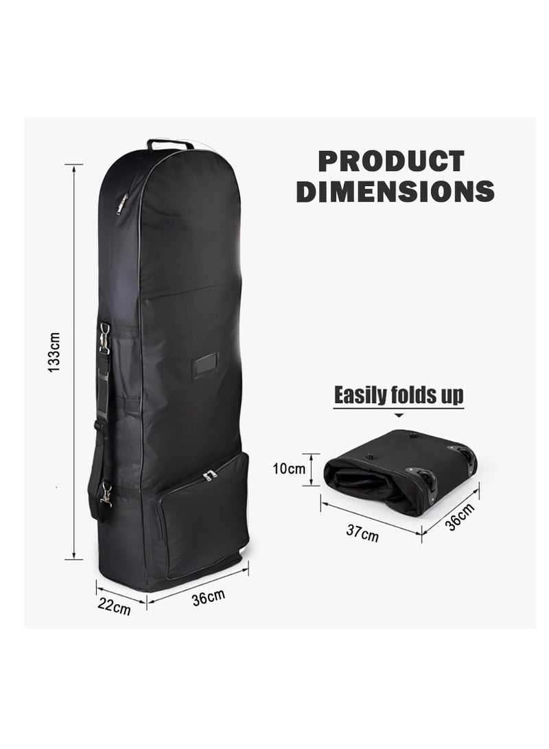 Generic Golf Travel Bag with Wheels Foldable Portable Golf Club Case Durable 630D Nylon Fabric Universal Size With Removable Shoulder Strap Suitable for Airline Travel Black  - Image 5