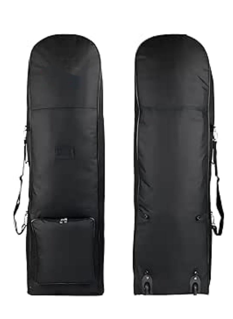 Generic Golf Travel Bag with Wheels Foldable Portable Golf Club Case Durable 630D Nylon Fabric Universal Size With Removable Shoulder Strap Suitable for Airline Travel Black  - Image 1