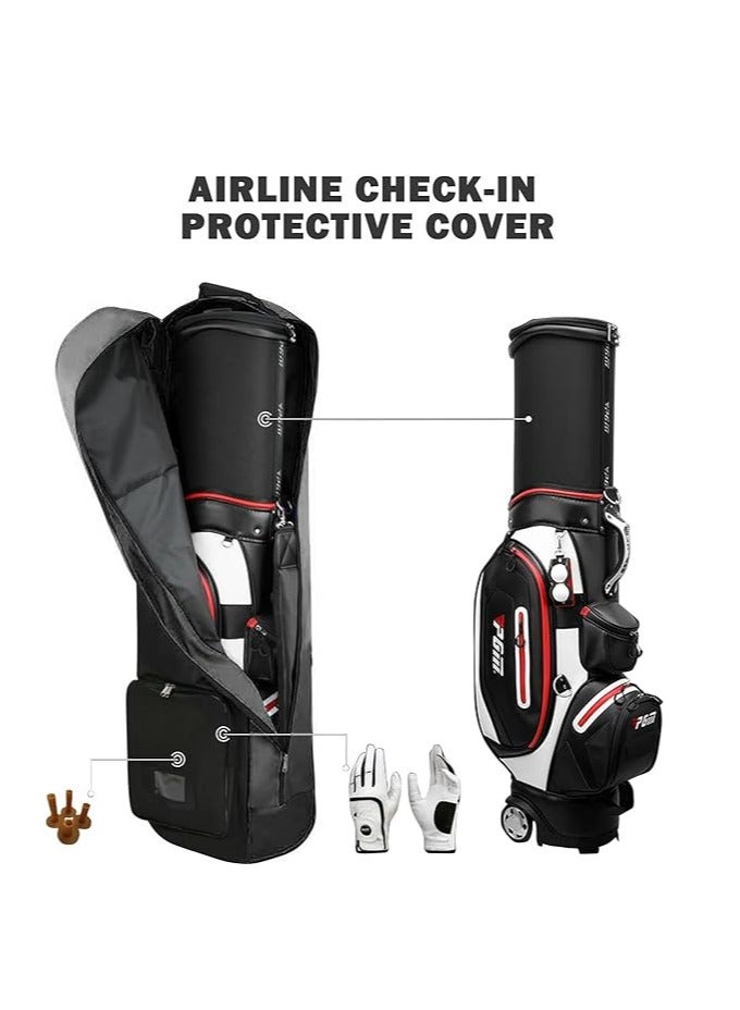 Generic Golf Travel Bag with Wheels Foldable Portable Golf Club Case Durable 630D Nylon Fabric Universal Size With Removable Shoulder Strap Suitable for Airline Travel Black  - Image 2