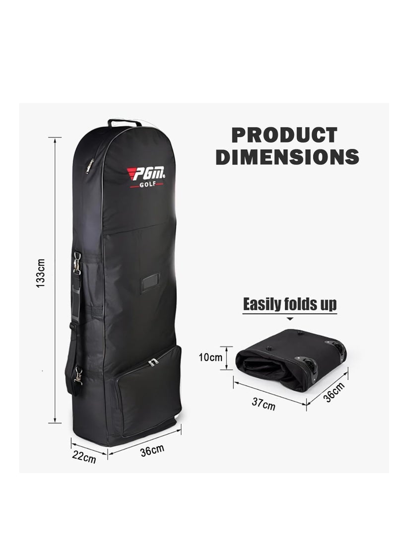 Generic Golf Travel Bag with Wheels Foldable Portable Golf Club Case Durable 630D Nylon Fabric Universal Size With Removable Shoulder Strap Suitable for Airline Travel Black  - Image 3