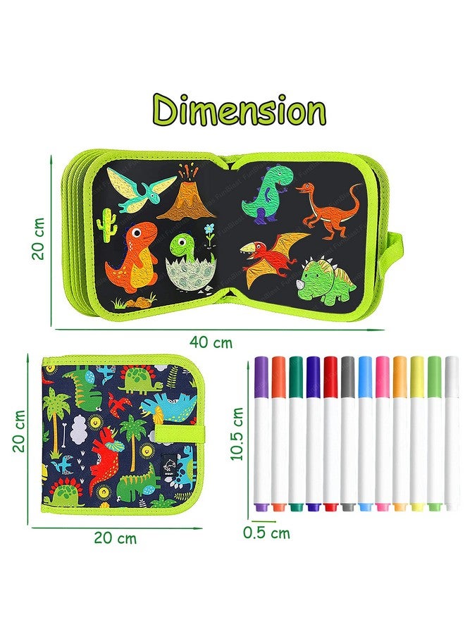 فنبلاست مجموعة فن بلاست لرسم الخربشات القابلة للمسح للأطفال، دفتر رسم مع مناديل مبللة وألوان للأطفال، دفتر تلوين خربشات قابل للمسح (ألوان وطباعة عشوائية) - Image 2