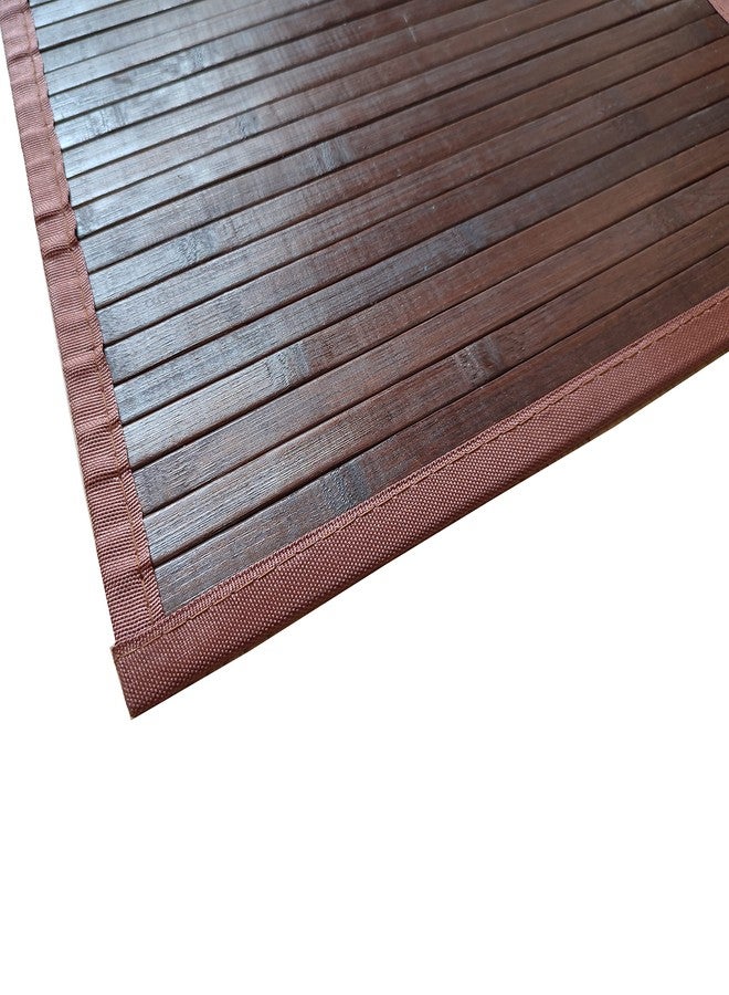 Queensell Bamboo Rug - Bathroom Accessories Area Rug - Bath Mat - Runner Small Rug 17" x 24" Dark Brown - Image 2
