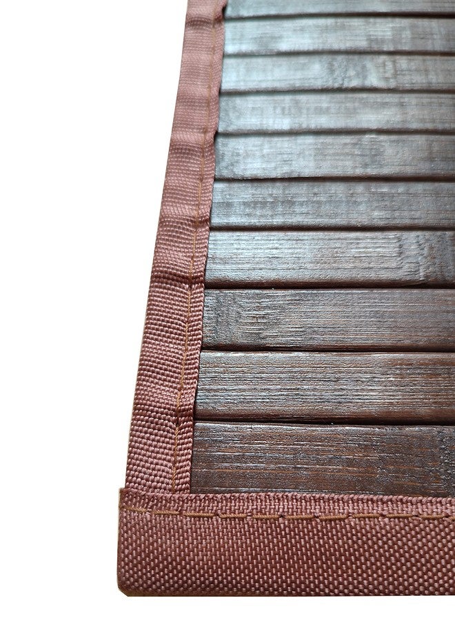Queensell Bamboo Rug - Bathroom Accessories Area Rug - Bath Mat - Runner Small Rug 17" x 24" Dark Brown - Image 4
