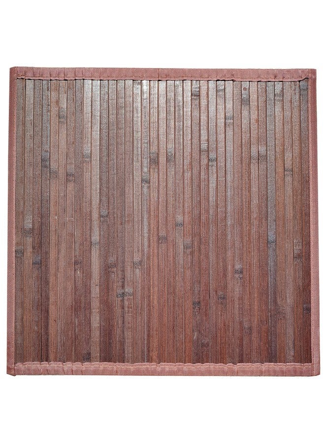 Queensell Bamboo Rug - Bathroom Accessories Area Rug - Bath Mat - Runner Small Rug 17" x 24" Dark Brown - Image 1