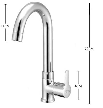 Spazio SS Fusion Collection Swan Neck Play with 360 Degree Rotating Spout for Kitchen Sink, Wash Basin Chrome Finish Pillar Cock, Pack of 1 Pillar Tap Faucet (Deck Mount Installation Type) - Image 2