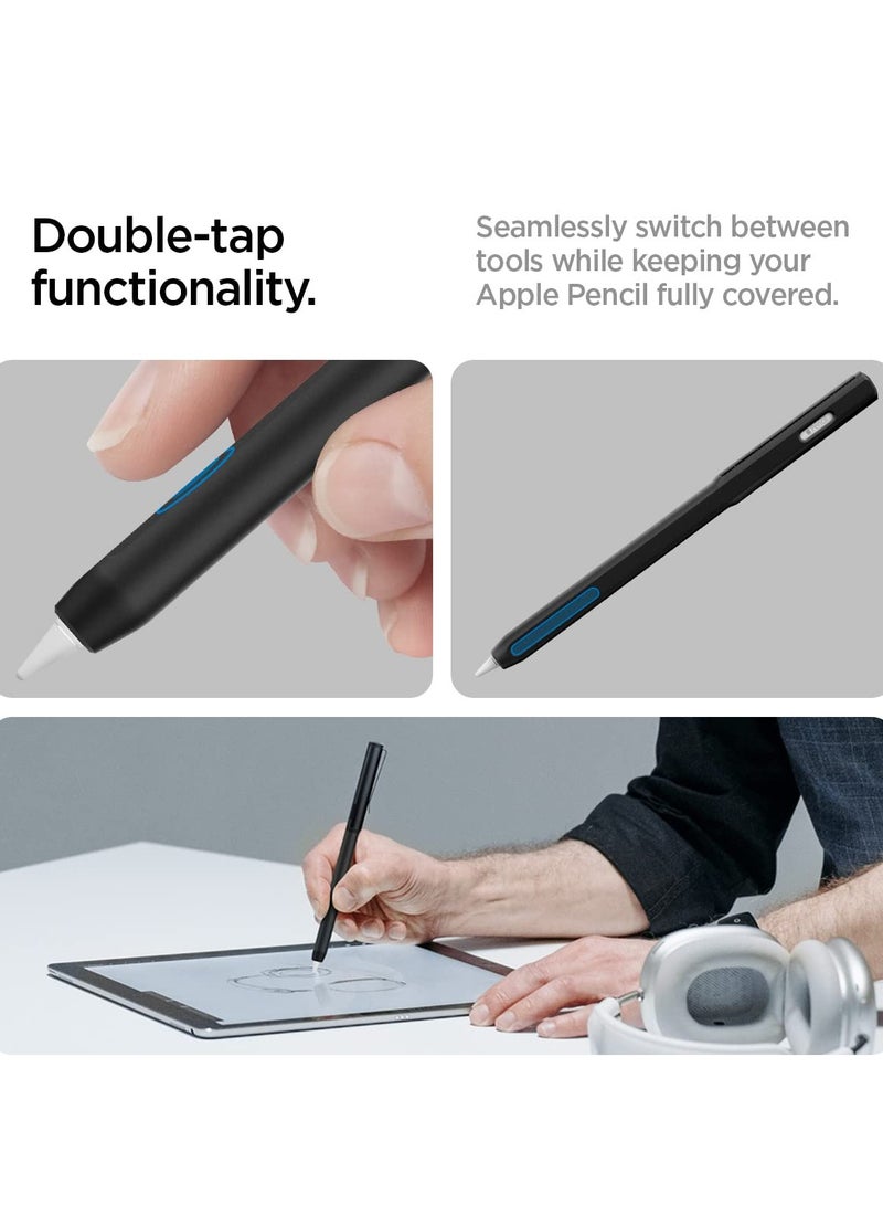 erorex Pencil Pro & Apple Pencil 2nd Generation Protective Case Cover Sleeve with Clip Premium Classic Design compatible with Magnetic Charging & Double Tap - Black - Image 3