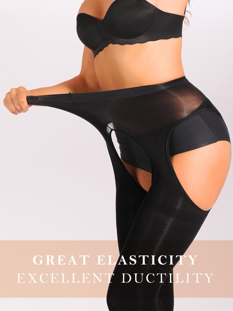 HONENNA Women's Suspender Tights Sexy Garter Belt Stockings High Waist Control Top Pantyhose - Image 4