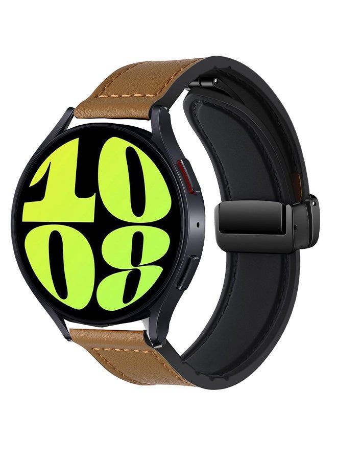 VINSOC 22mm Leather Watch Strap Compatible with Huawei GT6 46mm/GT6 pro/GT5/GT4 46mm/GT3 46mm/GT3 Pro/Watch 3/GT2e/GT2 pro/GT5 pro/GT2 42mm 46mm Replacement Strap Dark Brown - Image 2