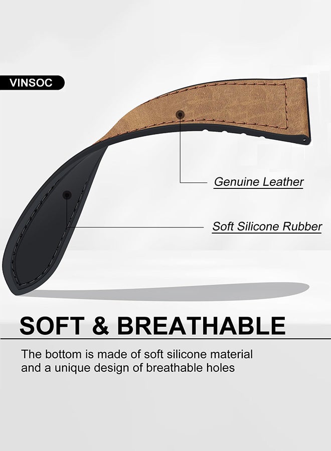 VINSOC 22mm Leather Watch Strap Compatible with Huawei GT6 46mm/GT6 pro/GT5/GT4 46mm/GT3 46mm/GT3 Pro/Watch 3/GT2e/GT2 pro/GT5 pro/GT2 42mm 46mm Replacement Strap Dark Brown - Image 4