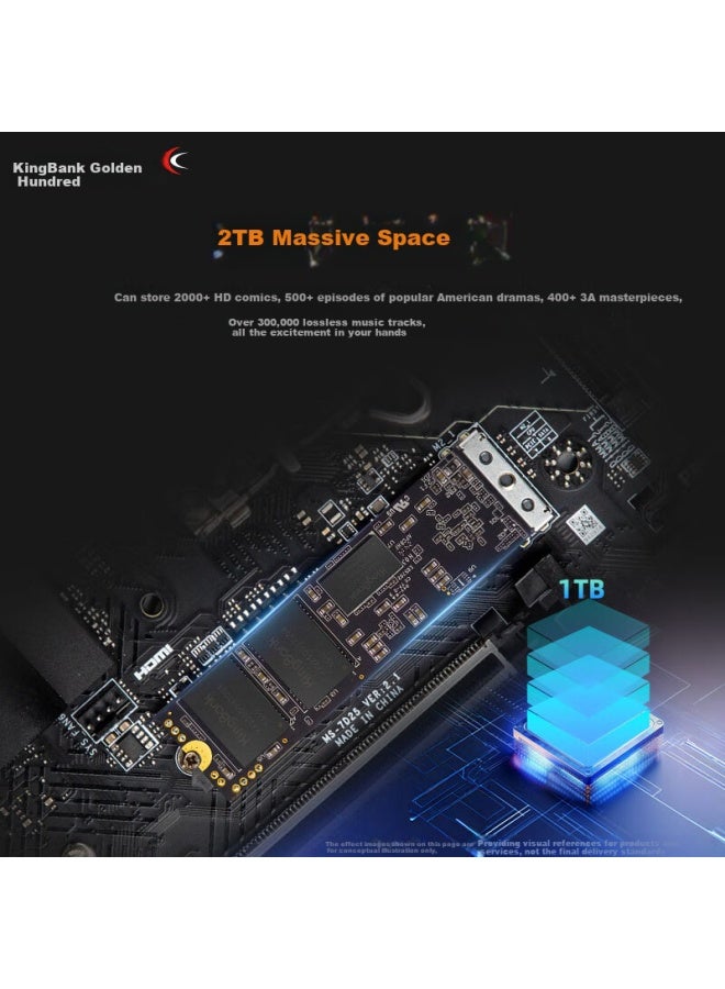 KINGBANK Kingbank 2Tb Ssd Solid State Drive M.2 Interface (Nvme Pcie 4.0X4) Read Speed 7400Mb/S With Cache Kp270 Tlc Particles - Image 4