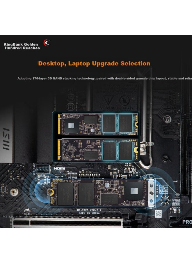 KINGBANK Kingbank 2Tb Ssd Solid State Drive M.2 Interface (Nvme Pcie 4.0X4) Read Speed 7400Mb/S With Cache Kp270 Tlc Particles - Image 5