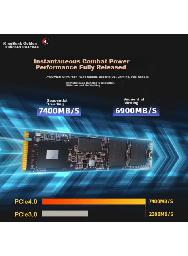 KINGBANK Kingbank 2Tb Ssd Solid State Drive M.2 Interface (Nvme Pcie 4.0X4) Read Speed 7400Mb/S With Cache Kp270 Tlc Particles - Image 2