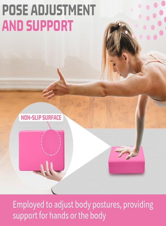 biguphate 2 Pack 3"x6"x9" EVA Foam Rounded Corner Yoga Block Supportive Latex-Free, Non-Slip Exercise Blocks for Pilates, Meditation, Balance, Stretching and Deep Poses (Pink) - Image 4