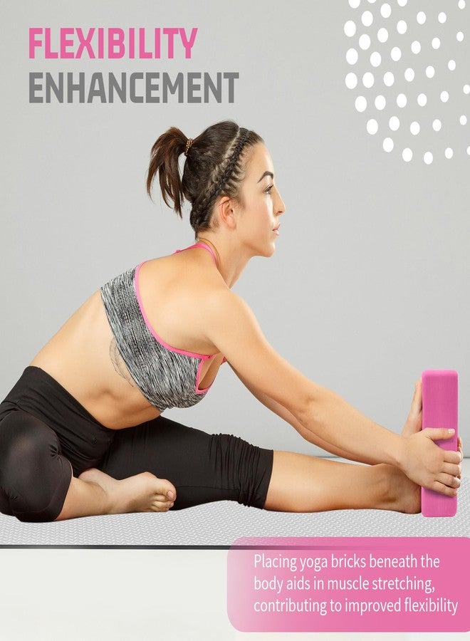 biguphate 2 Pack 3"x6"x9" EVA Foam Rounded Corner Yoga Block Supportive Latex-Free, Non-Slip Exercise Blocks for Pilates, Meditation, Balance, Stretching and Deep Poses (Pink) - Image 5