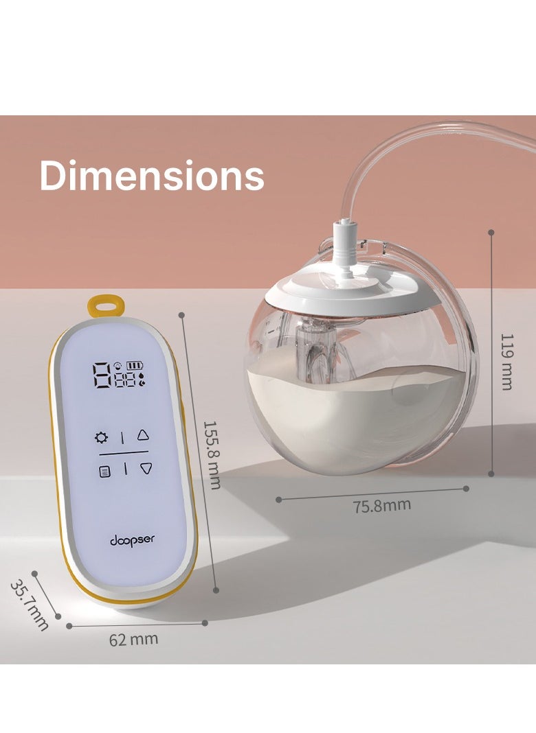 Doopser - Electric Wearable Breast Pump, Hands Free, Mini Pump Machine, Double Milk Collection, Low Noise, USB Rechargeable, Memory Function, 3 modes and 9 levels, 240 ml each - Image 1