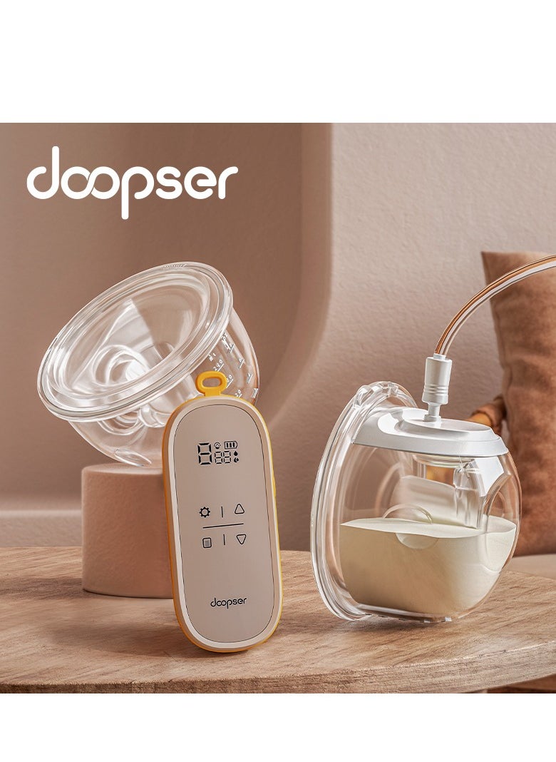Doopser - Electric Wearable Breast Pump, Hands Free, Mini Pump Machine, Double Milk Collection, Low Noise, USB Rechargeable, Memory Function, 3 modes and 9 levels, 240 ml each - Image 1