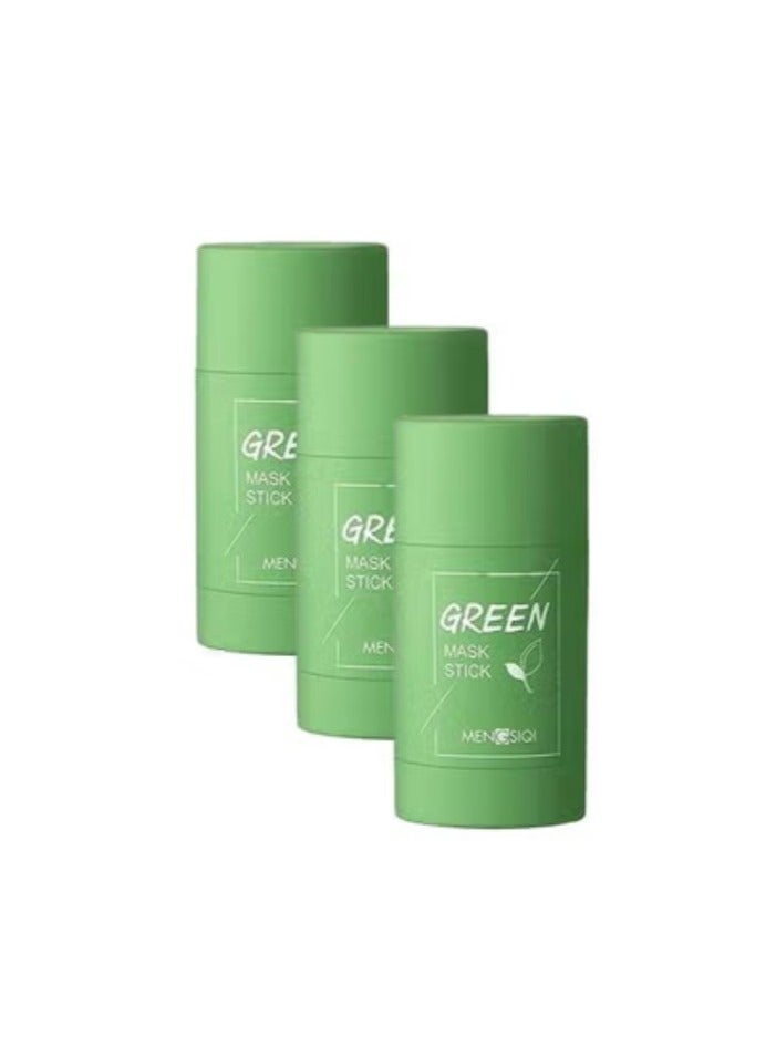 Mengsiqi Green Tea Purifying Face Mask Clay Stick 3-Pack - Image 1