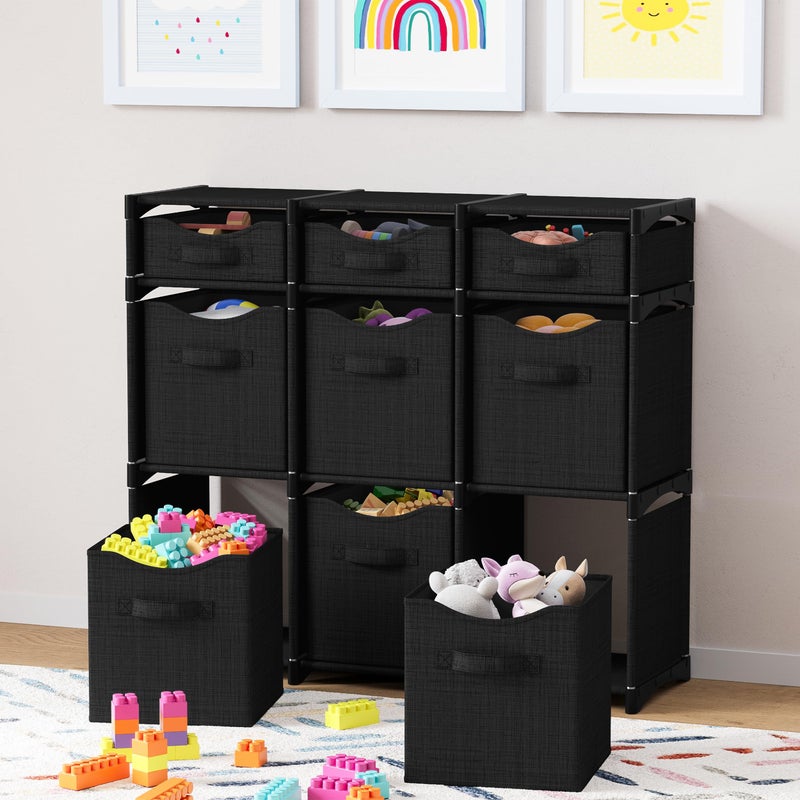 NEATERIZE Cube Storage Organizer with Storage Bins Included - The Perfect Closet Organizers and Storage Solution. Includes 9 Storage Cubes, Great For Toy Storage, Closet Storage, Clothes Storage (Black) - Image 3