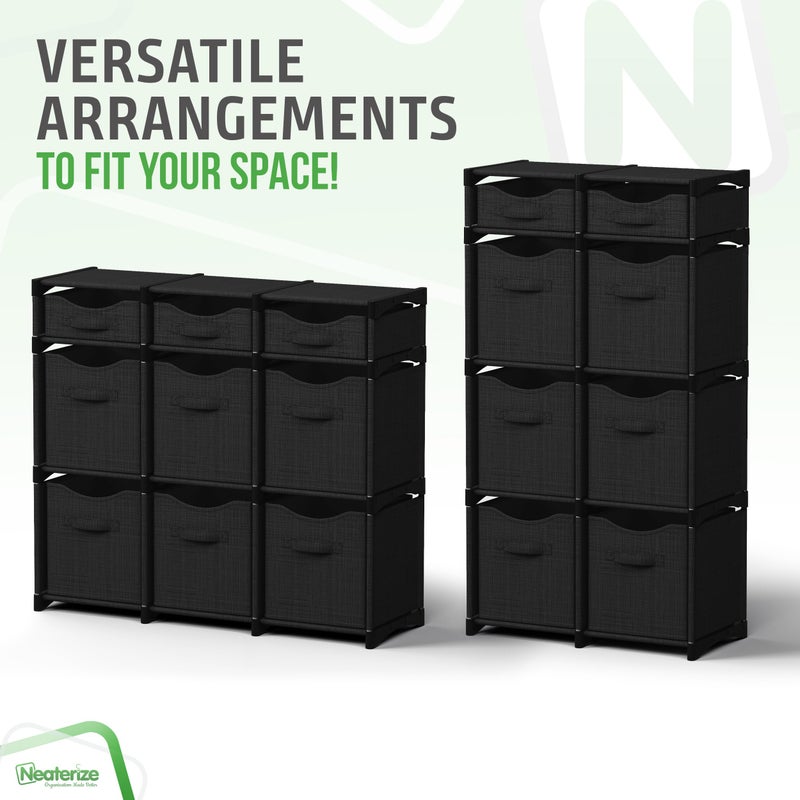 NEATERIZE Cube Storage Organizer with Storage Bins Included - The Perfect Closet Organizers and Storage Solution. Includes 9 Storage Cubes, Great For Toy Storage, Closet Storage, Clothes Storage (Black) - Image 5