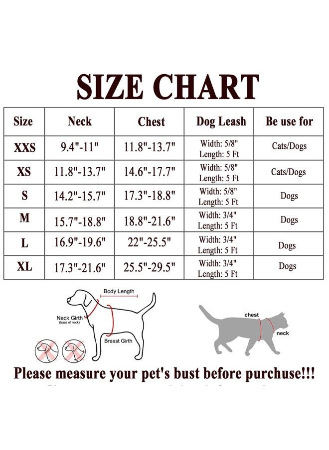 AKTVSHOW Moonpet Step in Air Dog Harness Leash Set- All Weather Reflective No-Pull Floral Pattern Padded Mesh Vest Harness for Cats Puppy Extra-Small Small Medium Large Dogs - Purple Flower - M  - Image 5