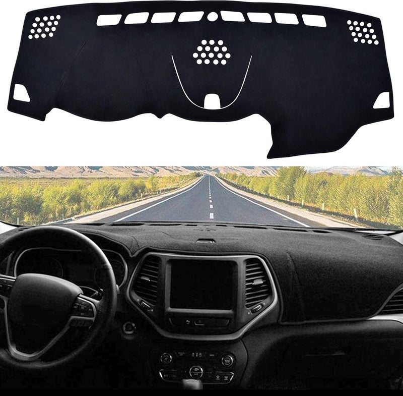 SPEEDWOW Dashboard Dash Board Cover Mat Carpet Compatible with 2014-2021 Jeep Cherokee - Image 1
