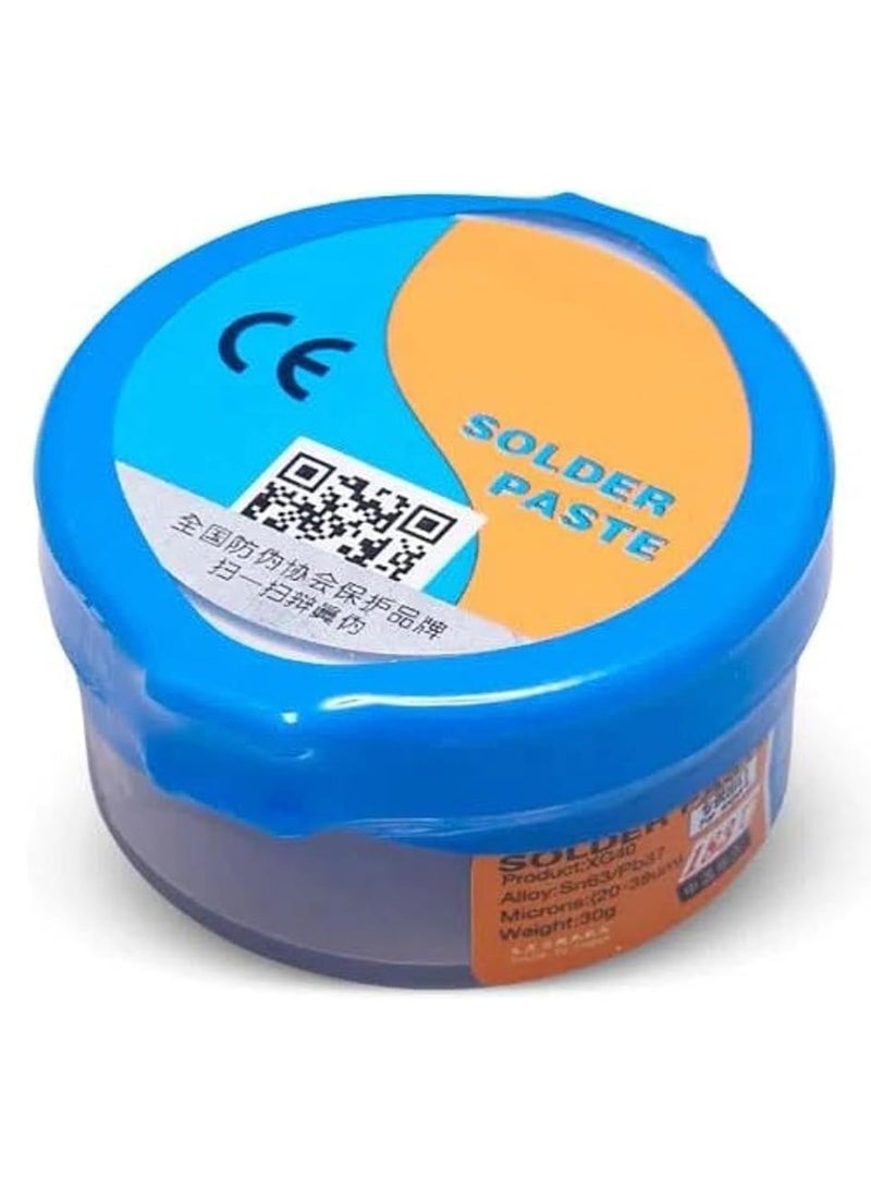 Rubik معجون لحام 30 جرام، Sn63 Pb37، 3# ميكرون IPX3 مناسب للوحات الدوائر المطبوعة، وإصلاح الهواتف المحمولة، وزرع الرقائق ولحام BGA (XG40) - Image 1