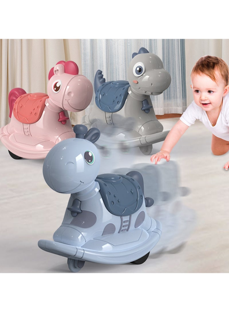 Children'S Push-To-Slide Animal Wooden Horse Kindergarten Gift Dual-Purpose Rocking Horse Inertia Pull-Back Car (Yellow Deer Sliding Rocking Car)  - Image 4