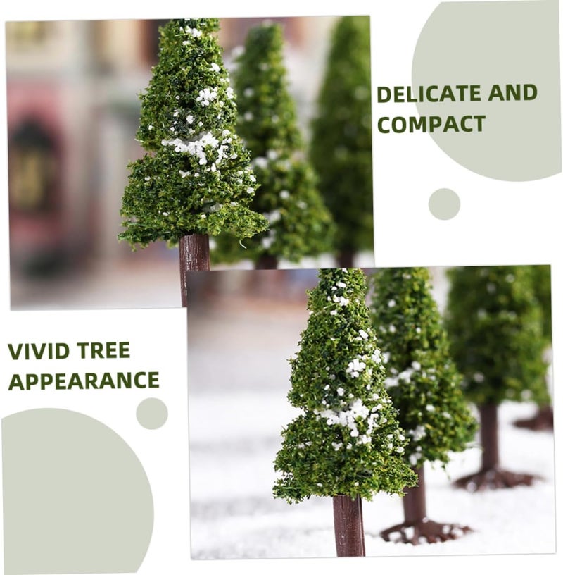 Permanent & temporary usable SEWACC 6Pcs Miniature Pine Trees Model Scenery Figures for DIY Landscape Decor Green Plastic Model Trees for Railroad and Diorama Building Freeze crack proof - Image 4