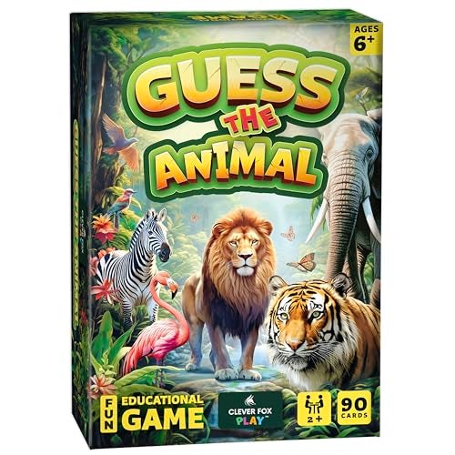 Clever Fox Play Guess The Animal Educational Guess In 5 Clues Game for Kids Family Fun Childrens Guessing Game for Learning Animals Perfect for Home School or Travel Girls Boys Ages 6 7 8 9 10 - Image 1