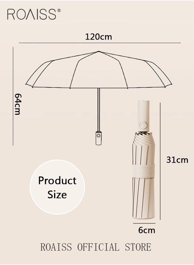 roaiss - Unisex Full Automatic Umbrella Rain and Shine Dual Use Large Reinforced Thickened Portable Arc Umbrella for UV Protection Strong Rain Resistant and Windproof Parasol - Image 1