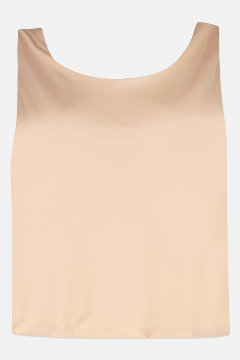 Adidas Women Plus Size Sleeveless Training Tank Top, Tan - Image 2