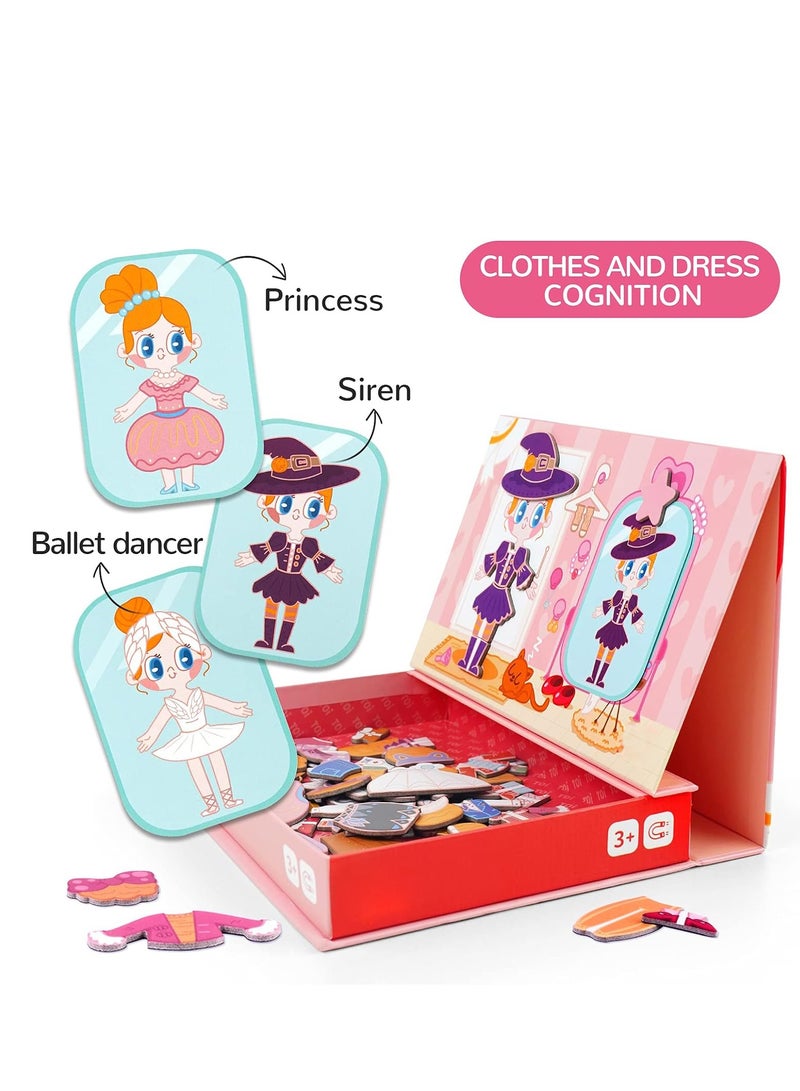 SYOSI Kids Magnet Toys Magnetic Jigsaw Puzzle Boxes with Game Board for Kids Ages 3-8, Preschool Tabletop Toy for Toddlers, Portable Travel Game, Girl - Image 3