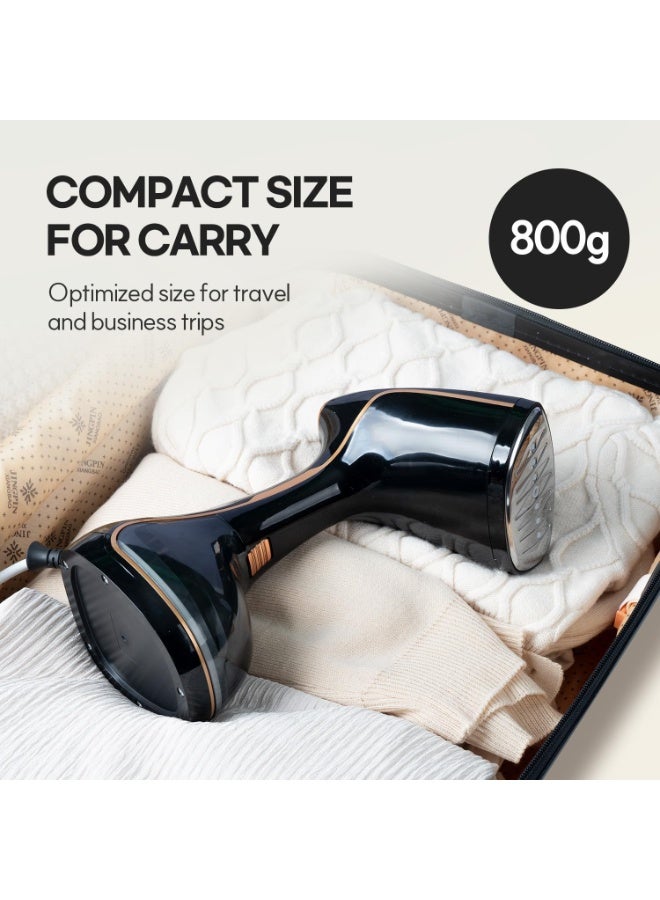 Walpck Handheld Garment Steamer for Clothes - TurboSteam 1500W, 3 Steam Levels, 320ml Big Capacity, Strong Penetrating Steam, 20s Fast Heat-up, Steam Iron Fabric Wrinkle Remover with Brush - Image 4