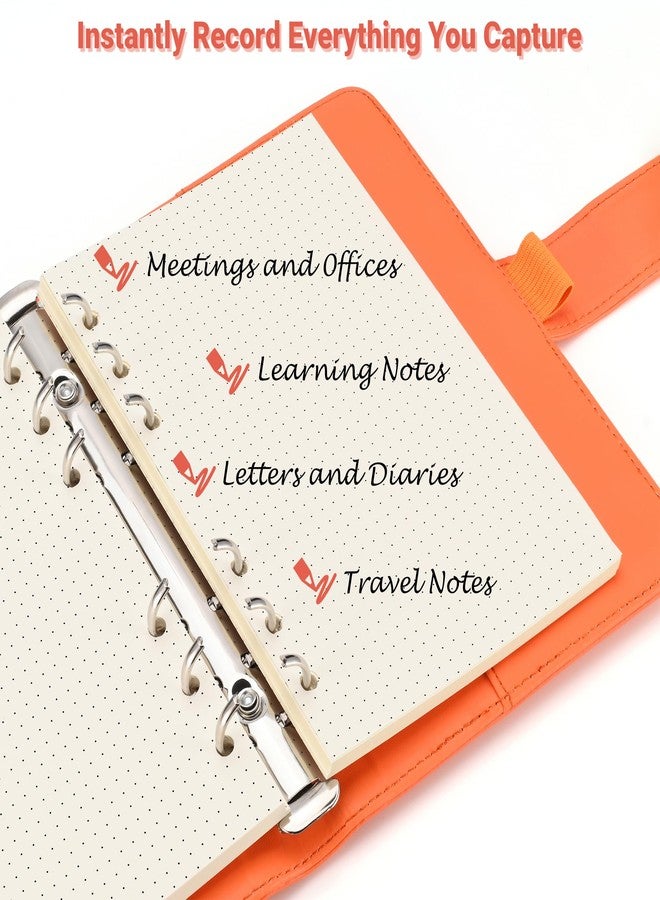 Imslery A6 6-Hole Beige Loose-leaf Paper - 1 Pack (80 Sheets, 100 GSM) - Dotted Line, Refill for Notebook and Planner, Ideal for Note, Journal, Schedule, Fits A6 6-Ring Binder,Double-sided writing - Image 5