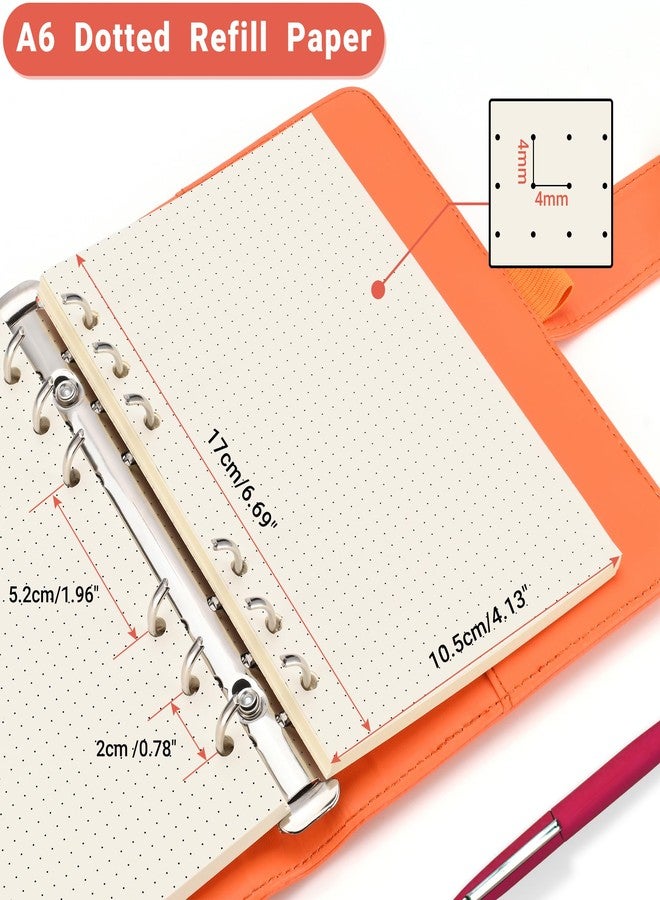 Imslery A6 6-Hole Beige Loose-leaf Paper - 1 Pack (80 Sheets, 100 GSM) - Dotted Line, Refill for Notebook and Planner, Ideal for Note, Journal, Schedule, Fits A6 6-Ring Binder,Double-sided writing - Image 2