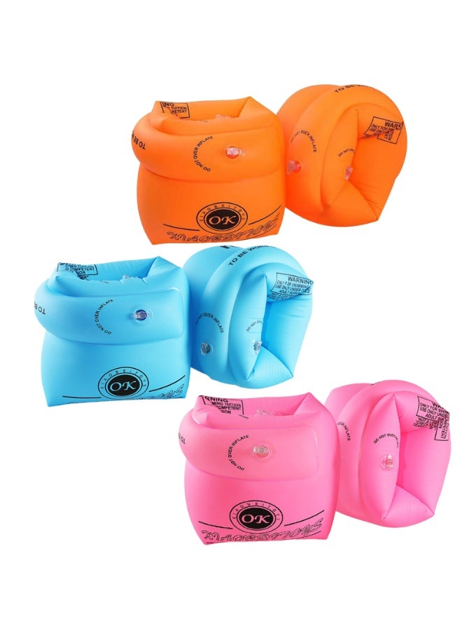 6 Pieces PVC Swimming Arm Float Rings,Arm Floaties Inflatable Float Swim Arm Bands Water Floater Sleeves for Swimming  - Image 3