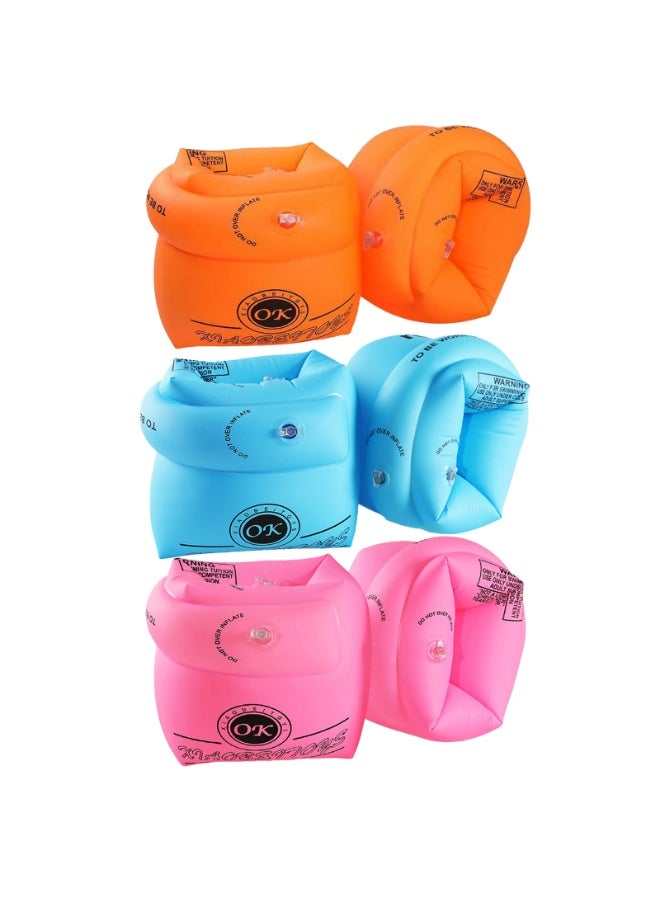 6 Pieces PVC Swimming Arm Float Rings,Arm Floaties Inflatable Float Swim Arm Bands Water Floater Sleeves for Swimming  - Image 4